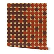Mid-century modern circles copper brown Wallpaper