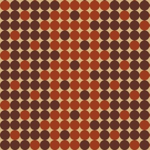 Mid-century modern circles copper brown Wallpaper