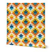 Aztec colorful boho geometric diamonds orange