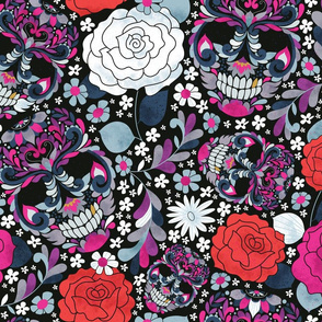 Paisley Skulls + Roses