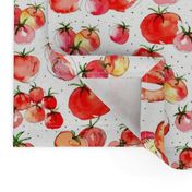 Watercolor Tomatoes polka dot background