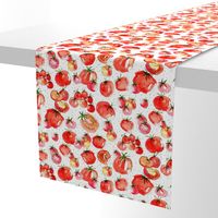 Watercolor Tomatoes polka dot background