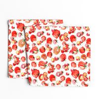 Watercolor Tomatoes polka dot background