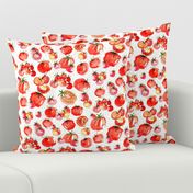 Watercolor Tomatoes polka dot background