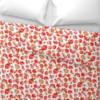 Watercolor Tomatoes polka dot background