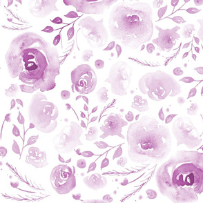 Pretty Watercolor Floral Purple