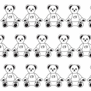 claire bear logo black and white