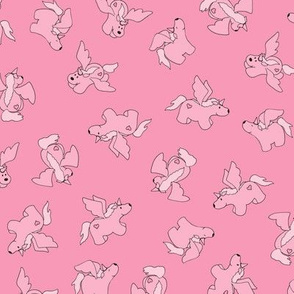 Puppy Unicorns co-ordinate - pale pink