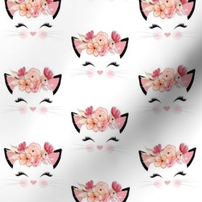 Fancy Cat – Kitty Peach Pink Flowers #3