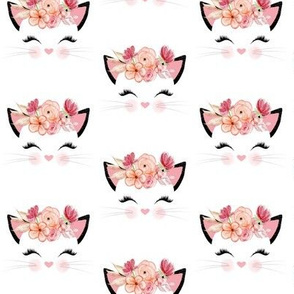 Fancy Cat – Kitty Peach Pink Flowers #3