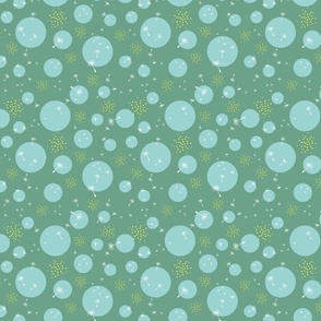 Dandelion Dots Circles green blue
