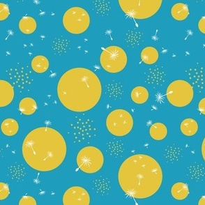 Dandelion Dots Circles blue orange