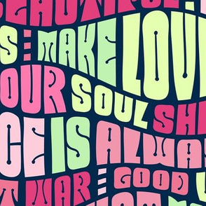 1960s Psychedelic Lettering - Make Love Not War