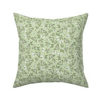 Green Butterfly Ditsy Garden Toile