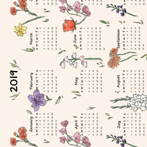 Tea Towel Calendar Flora