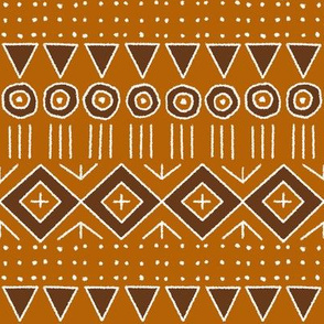mudcloth 2 in orange and brown