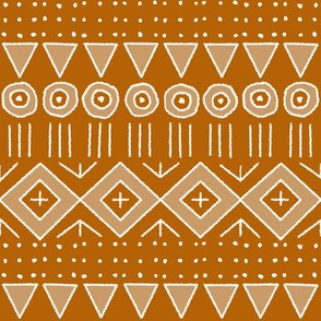 mudcloth 2 in orange and tan