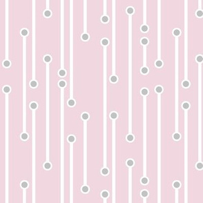 dotted lines in blush pink, gray and white