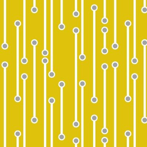 dotted lines in mustard yellow white and gray