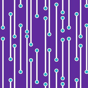 dotted lines in white and turquoise on purple