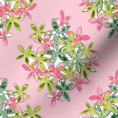 Soft Pink Floral Diamond Pattern