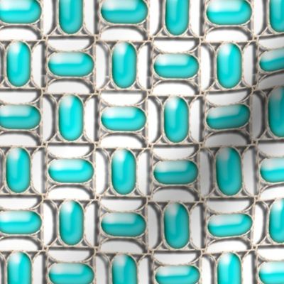 Turquoise Cabochons set in Antique Filigree