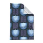 Mod blue flowers-tulips 60s