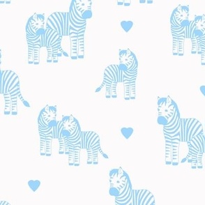 Zebra baby boy blue hearts safari jungle animal nursery