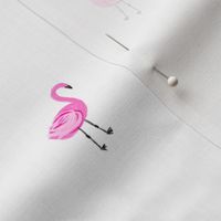 flamingo fabric // simple cute pink flamingo, baby, nursery, cute, summer preppy flamingos - white