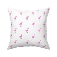 flamingo fabric // simple cute pink flamingo, baby, nursery, cute, summer preppy flamingos - white