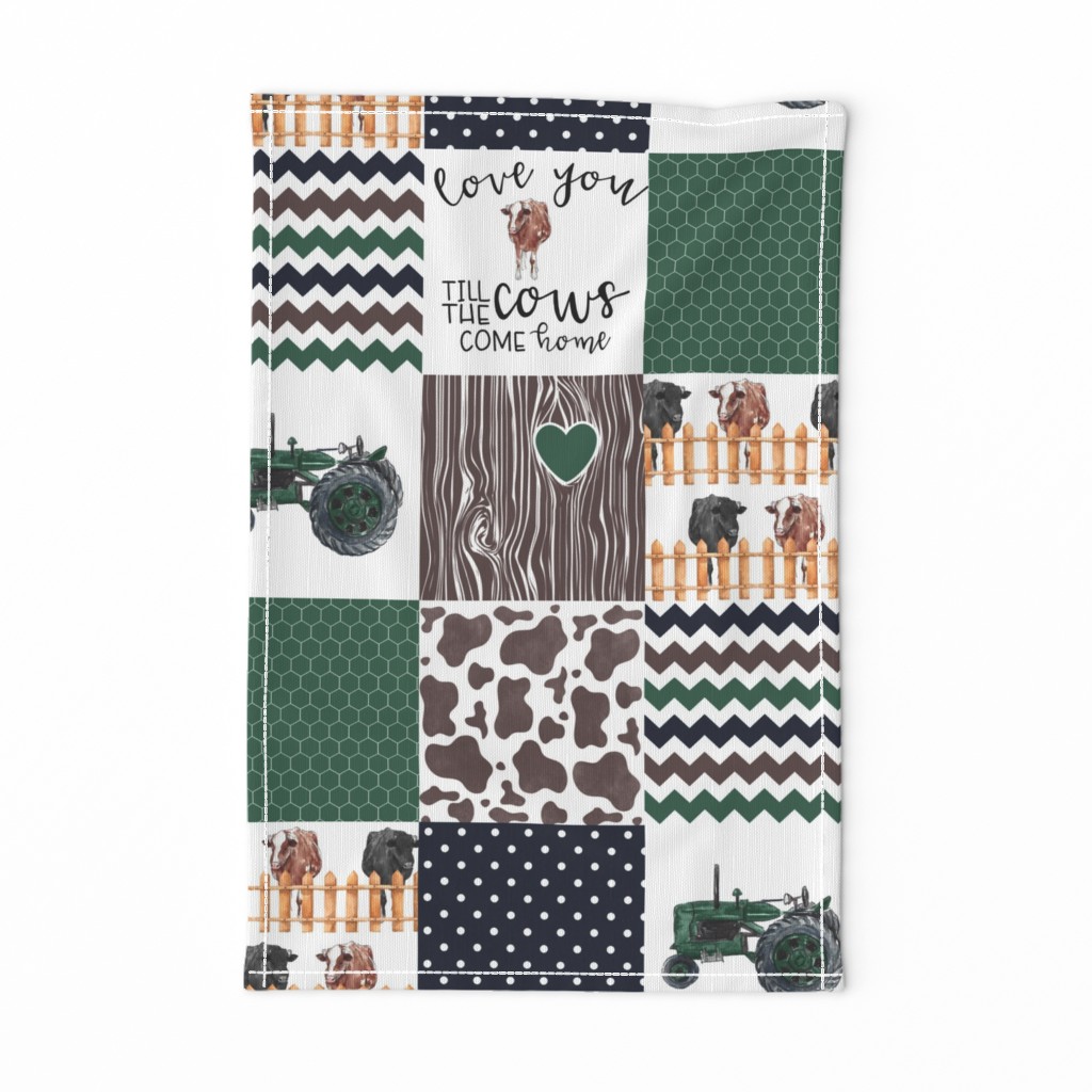 Farm//Love you till the cows come home//Hereford/Angus - Wholecloth Cheater Quilt