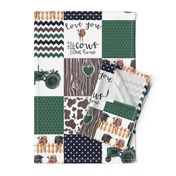 Farm//Love you till the cows come home//Hereford/Angus - Wholecloth Cheater Quilt