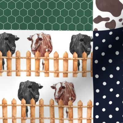 Farm//Love you till the cows come home//Hereford/Angus - Wholecloth Cheater Quilt