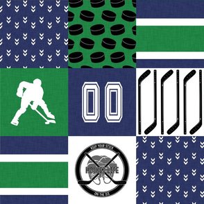 Hockey//Keep your stick on the ice//Vancouver - Wholecloth Cheater Quilt