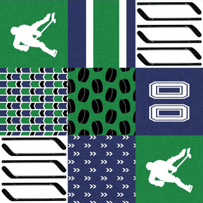Hockey//Keep your stick on the ice//Vancouver - Wholecloth Cheater Quilt - Rotated