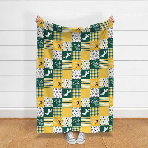 Football//Hustle Hit Never Quit//Bison - Wholecloth Cheater Quilt 