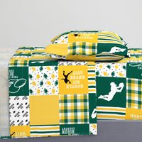 Fooyball//Hustle Hit Never Quit//Bison - Wholecloth Cheater Quilt - Rotated