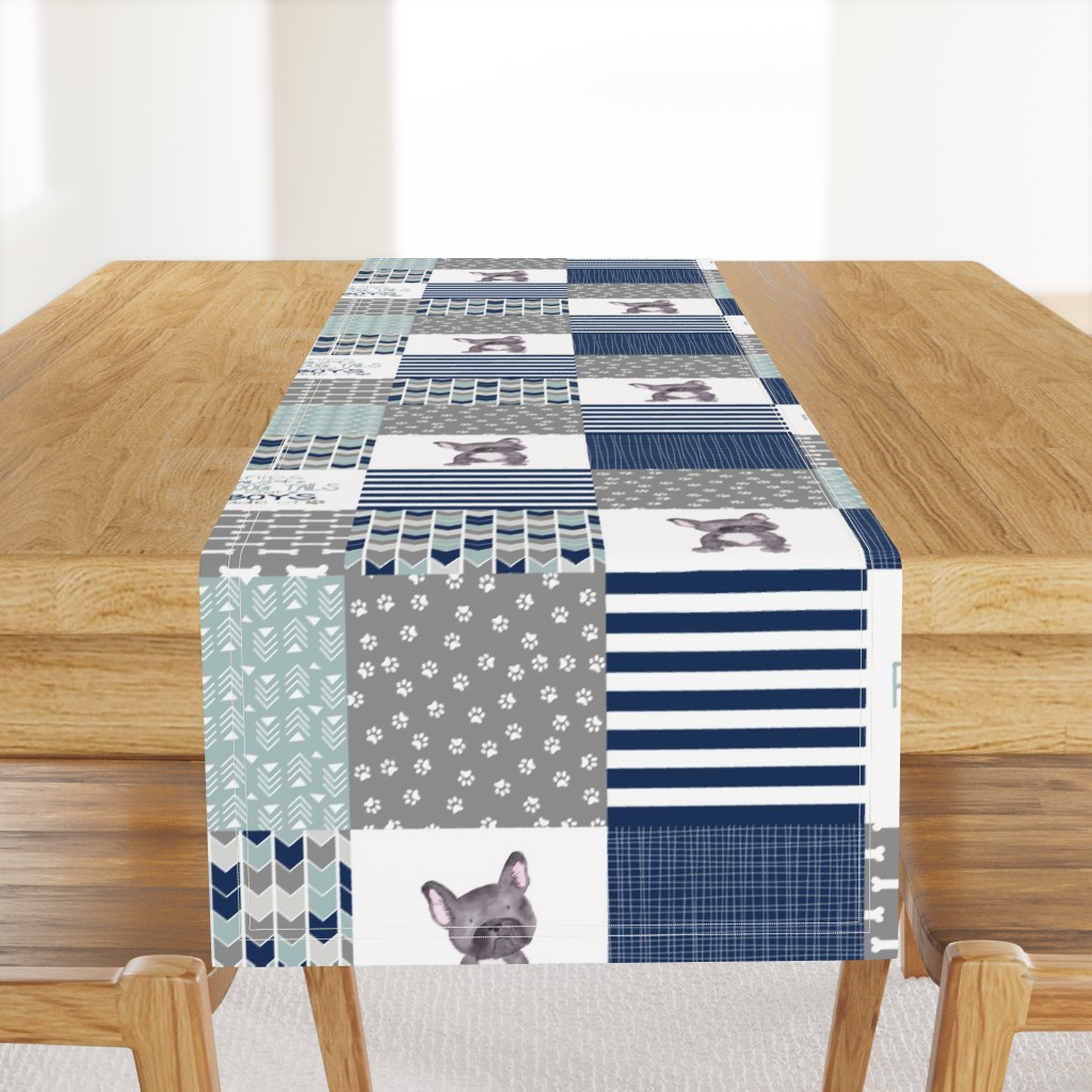 Puppy Dog Tails//Frenchie - Wholecloth Cheater Quilt