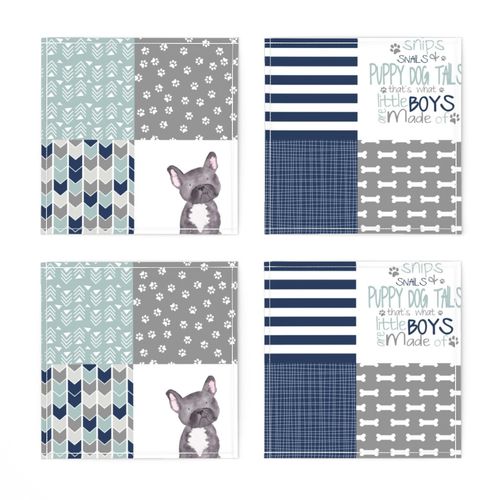 Puppy Dog Tails//Frenchie - Wholecloth Cheater Quilt