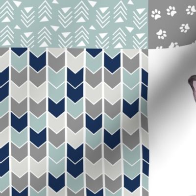 Puppy Dog Tails//Frenchie - Wholecloth Cheater Quilt