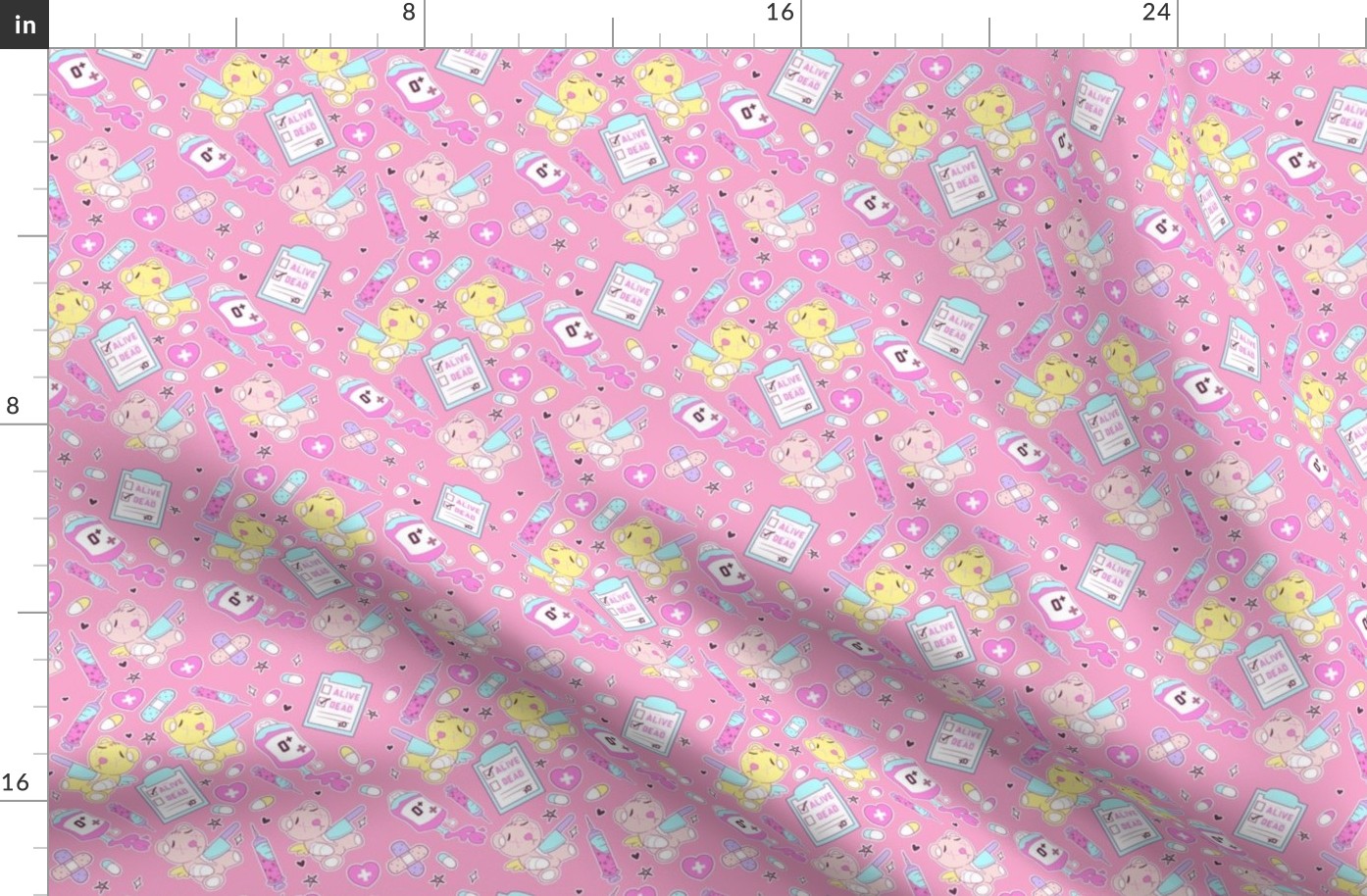 Yami Kawaii Teddy Bears by Fabric | Spoonflower