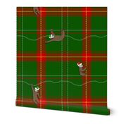 christmas sloth plaid