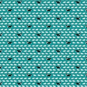 Micro Scall Border Collies And Sheep on Teal