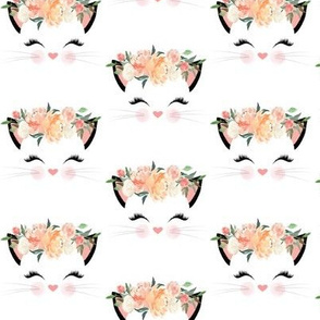 Fancy Cat – Kitty Peach Blush Flowers #2