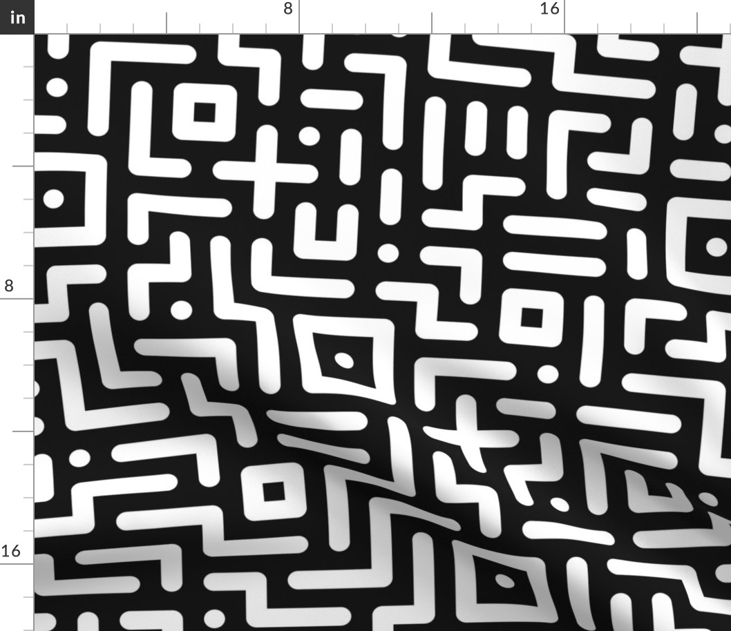 Geometrics round lines black white memphis Wallpaper