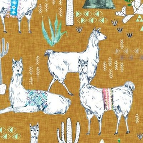 Llama herd (mustard) 