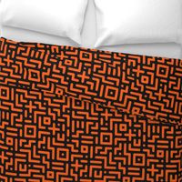 Geometrics round lines memphis neon orange black