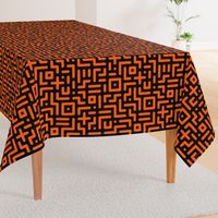 Geometrics round lines memphis neon orange black