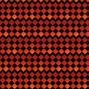 Shades of Halloween Black Diamond Stripes on Orange on Black