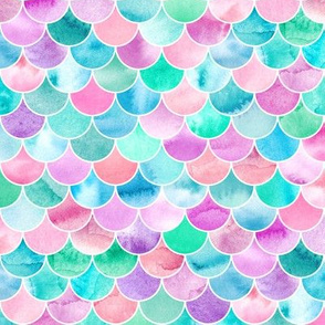 Simple Watercolor Fishscale Pattern
